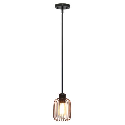 Image showing  Ironhouse One Light Industrial Decorative Hanging Metal Caged Mini Pendant Ceiling Light Fixture