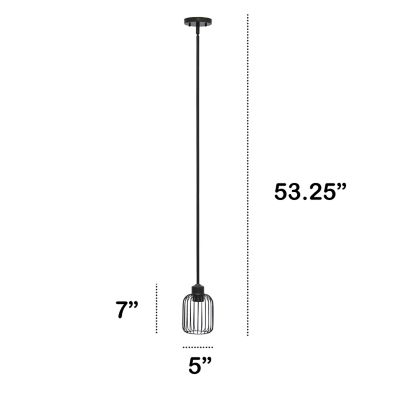 Image showing  Ironhouse One Light Industrial Decorative Hanging Metal Caged Mini Pendant Ceiling Light Fixture