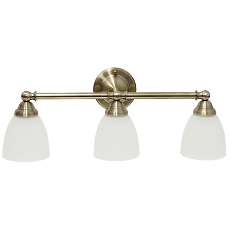 Lalia Home Essentix Traditional Three Light Metal and Translucent Glass Shade Vanity Wall Mounted Fixture