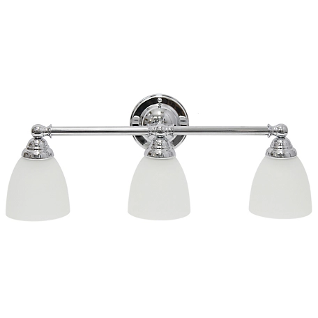 Lalia Home Essentix Traditional Three Light Metal and Translucent Glass Shade Vanity Wall Mounted Fixture