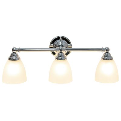 Image showing  Essentix Traditional Three Light Metal and Translucent Glass Shade Vanity Wall Mounted Fixture