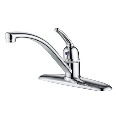 Ultra Faucets Kree Classic Single-Handle Standard Kitchen Faucet in Rust and Spot Resist in Polished Chrome