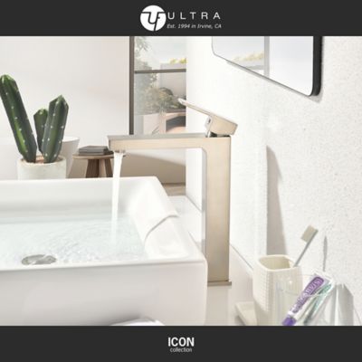 Image showing  Icon Single Hole Single-Handle Bathroom Faucet Rust and Spot Resist in Brushed Nickel