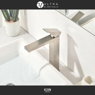 Image showing  Icon Single Hole Single-Handle Bathroom Faucet Rust and Spot Resist in Brushed Nickel