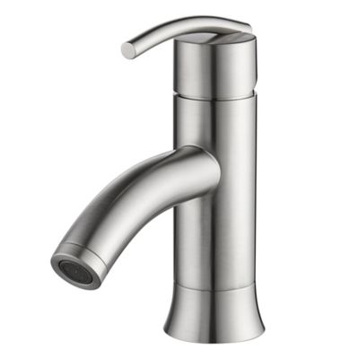 Ultra Faucets Kree Sweep Single-Handle Single Hole Bathroom Faucet Rust and Scratch Resist with Drain Assembly in Brushed Nickel