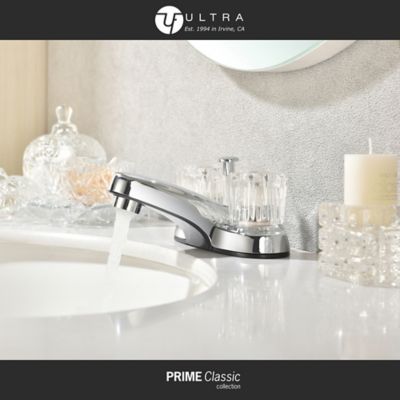 Image showing  Prime Classic 4 in. Centerset Double-Handle Bathroom Faucet Rust Resist in Polished Chrome
