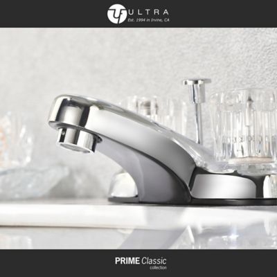 Image showing  Prime Classic 4 in. Centerset Double-Handle Bathroom Faucet Rust Resist in Polished Chrome