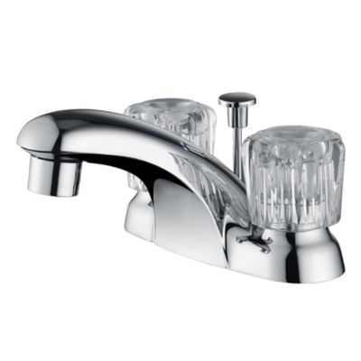 Ultra Faucets Prime Classic 4 in. Centerset Double-Handle Bathroom Lavatory Faucet Rust Resist, Drain Assembly, Polished Chrome