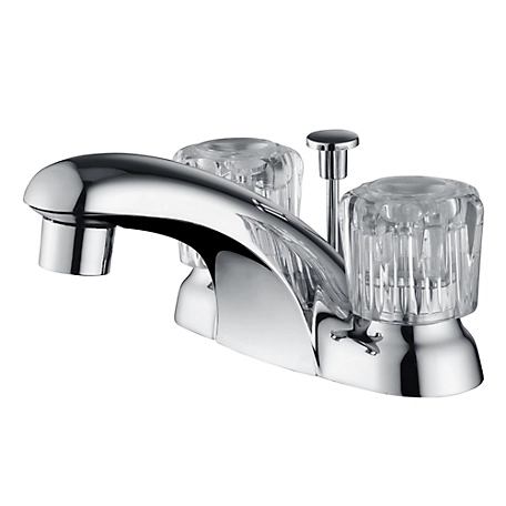 Ultra Faucets Prime Classic 4 in. Centerset Double-Handle Bathroom Lavatory Faucet Rust Resist, Drain Assembly, Polished Chrome