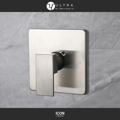 Image showing  Icon Single-Handle 1-Spray Shower Faucet 1.8 GPM with Pressure Balance, Anti Scald in. Brushed Nickel