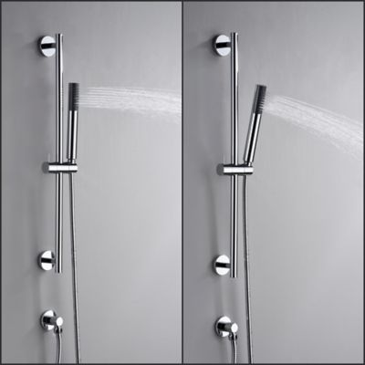 Image showing  Kree Sweep 1-Spray Rectangle High Pressure Multifunction Wall Bar Shower Kit with Hand Shower in Polished Chrome