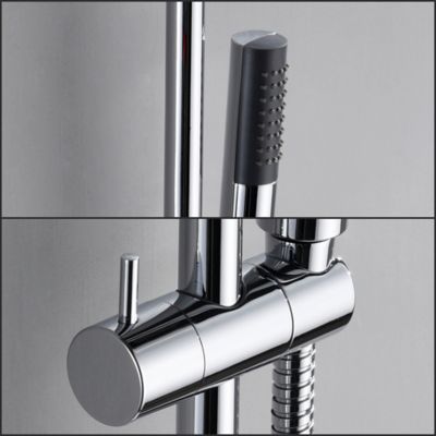 Image showing  Kree Sweep 1-Spray Rectangle High Pressure Multifunction Wall Bar Shower Kit with Hand Shower in Polished Chrome