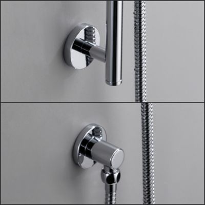 Image showing  Kree Sweep 1-Spray Rectangle High Pressure Multifunction Wall Bar Shower Kit with Hand Shower in Polished Chrome