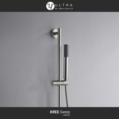 Image showing  Kree Sweep 1-Spray Rectangle High Pressure Multifunction Wall Bar Shower Kit with Hand Shower in Brushed Nickel
