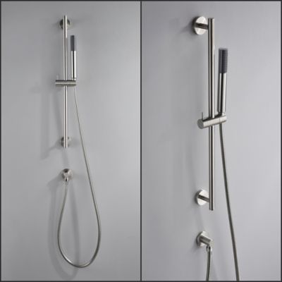 Image showing  Kree Sweep 1-Spray Rectangle High Pressure Multifunction Wall Bar Shower Kit with Hand Shower in Brushed Nickel