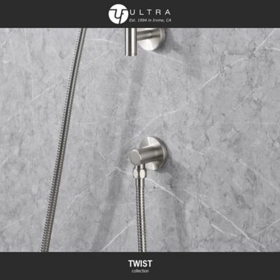 Image showing  Twist 1-Spray Rectangle High Pressure Multifunction Wall Bar Shower Kit with Hand Shower in Brushed Nickel