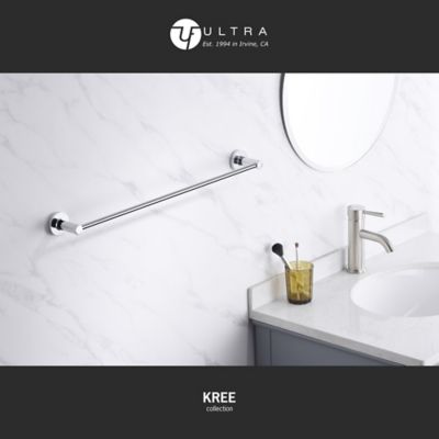 Image showing  Kree 24 in. Wall Mounted Towel Bar Rust and Corrosion Resistant in Polished Chrome