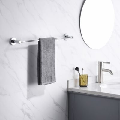 Image showing  Kree 24 in. Wall Mounted Towel Bar Rust and Corrosion Resistant in Polished Chrome