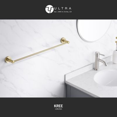Image showing  Kree 24 in. Wall Mounted Towel Bar Rust and Corrosion Resistant in Brushed Gold