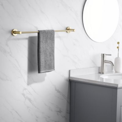 Image showing  Kree 24 in. Wall Mounted Towel Bar Rust and Corrosion Resistant in Brushed Gold