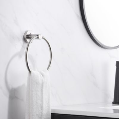 Image showing  Kree Wall Mounted Towel Ring in Brushed Nickel