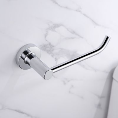 Image showing  Kree 4-Piece Bath Hardware Set, 24 in. Towel Bar, Towel Ring, Toilet Paper Holder & Robe Hook in Polished Chrome