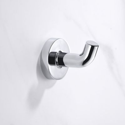 Image showing  Kree 4-Piece Bath Hardware Set, 24 in. Towel Bar, Towel Ring, Toilet Paper Holder & Robe Hook in Polished Chrome