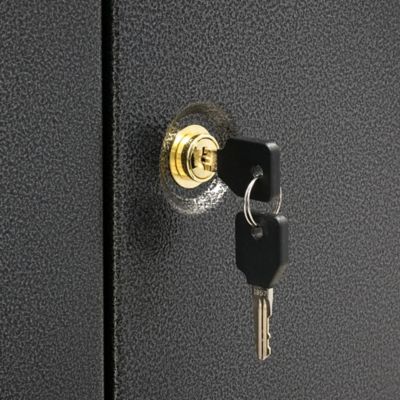 Image showing  18 Gun 12.14 cu. ft. Key Lock Welded-Steel Security Gun Cabinet with Beveled Edge Hammer Granite