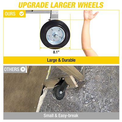 Image showing 5 th Aivituvin Extra Large Chicken Coop on Big Wheels with Auto Chicken Door, 6 to 8 Chicken Capacity