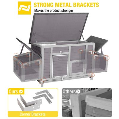 Image showing  Wooden Chicken Coop with Automatic Chicken Door, 2-4 Chicken Capacity