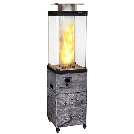 Upland Propane Patio Heater with Glass Top and TerraFab Base 41,000 BTU, Grey