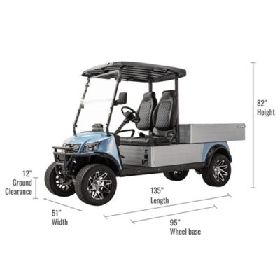 Image showing 8 th Massimo 2-Seater 48V MVR Cargo Max Utility Electric Golf Cart with Dump Bed, Blue