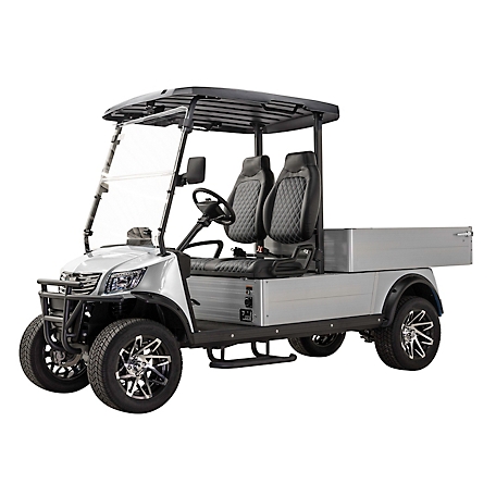 Massimo MVR Cargo Max Utility Electric Golf Cart with Dumpbed - Silver