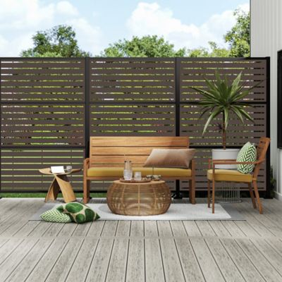 Image showing  2 ft. x 4 ft. Boardwalk Umber Decorative Screen Panel