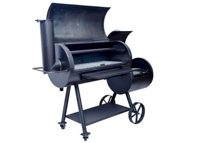 Image showing 5 th Old Country BBQ Pits 1,182 sq. in. Brazos Loaded Offset Charcoal Smoker with Counterweight, 35 in.