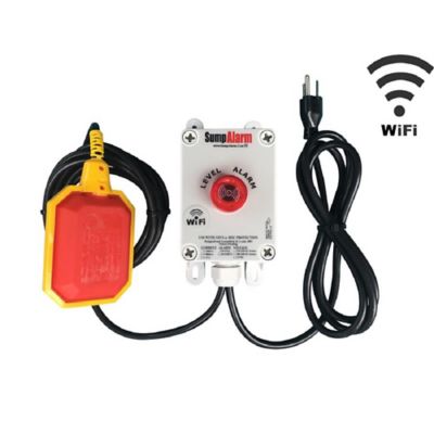 Sump Alarm Indoor/Outdoor, Sump Pump High/Low Water Alarm, Wi-Fi Enabled, 120V, 100 ft. Float, SA-120V-1L-100F-WIFI