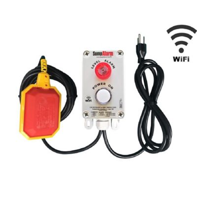Sump Alarm Indoor/Outdoor,Sump Pump Alarm, Power Indicator LED, Wi-Fi Enabled, 120V, 33 ft. Float, SA-120V-2L-33F-WIFI