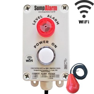 Image showing  Indoor/Outdoor Sewage/Septic High/Low Water Alarm w/Power Indicator LED, 33 ft. Float Length, WiFi Enabled,