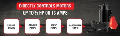 Image showing 8 th Sludge Boss Sewage/Septic Wire Lead Float Switch, 100 ft. Length, Rated up to 13 Amps, Designed for Heavy Solids, SA-2368-33