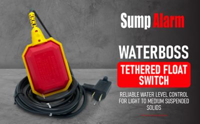 Sump Alarm Sump Pump Float Switch, Piggyback Style, 10 ft. Length, Rated up to 13 Amps, SA-3100-3