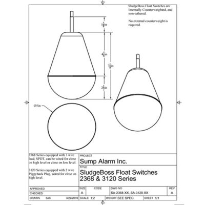 Image showing  Indoor/Outdoor, Sewage/Septic High Water Alarm with Power Indicator LED, Includes Float, SA-120V-2L-16SB