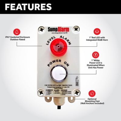 Image showing  Indoor/Outdoor, Sewage/Septic High Water Alarm with Power Indicator LED, Includes Float, SA-120V-2L-20SB