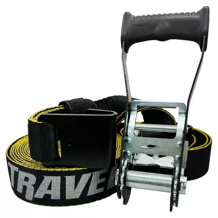 Traveler 2 in x 33 ft Commercial Ratchet Tie Down Strap with Flat Hook Tie Down Anchors