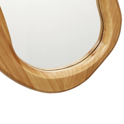 Image showing 5 th LuxenHome Organic Pine Wood Oval Framed Wall Mirror, 39.37 in. H x 22 in. W