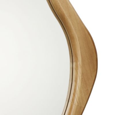 Image showing 6 th LuxenHome Organic Pine Wood Oval Framed Wall Mirror, 39.37 in. H x 22 in. W
