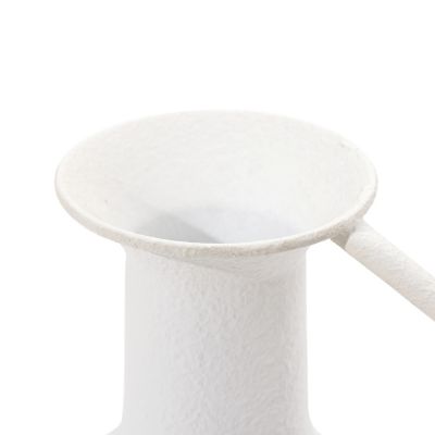 Image showing  2 pc. White Iron Metal Pitcher Vase Set