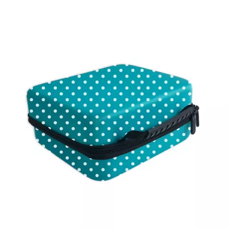 Flipo Small Teal Polka Dot Battery Storage Case Battery Terminals & Lugs