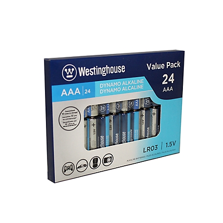 Flipo Westinghouse AAA Dynamo Alkaline Batteries, 24 pk.