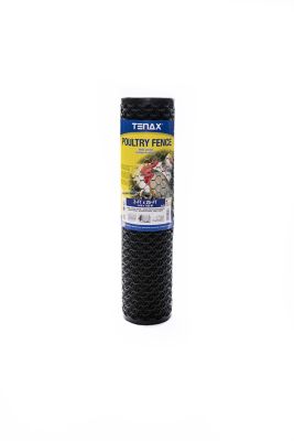 Tenax 3/4 in. x 3/4 in. Mesh 25 ft. x 2 ft. Poultry Fence, Black