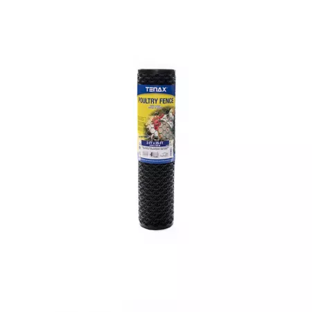 Tenax 3/4 in x 3/4 in Mesh Poultry Fence 25 ft x 2 ft Black Chicken Wire & Poultry Netting